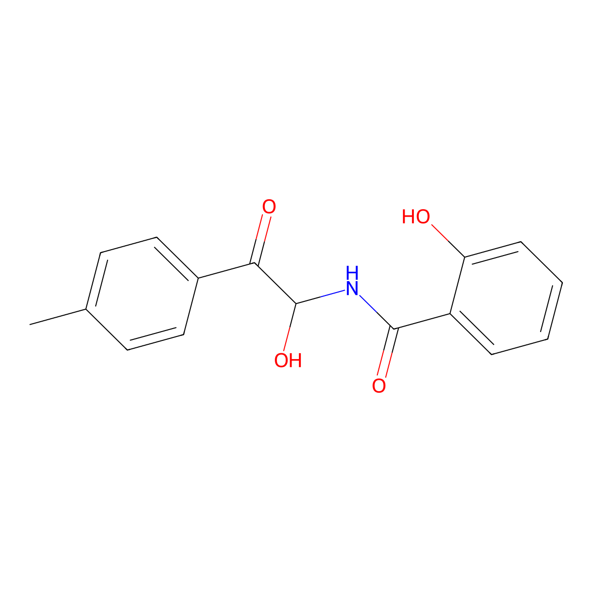 Benzamide, 2-hydroxy-N-(1-hydroxy-2-(4-methylphenyl)-2-oxoethyl)- molecular structure, CAS 42069-21-6