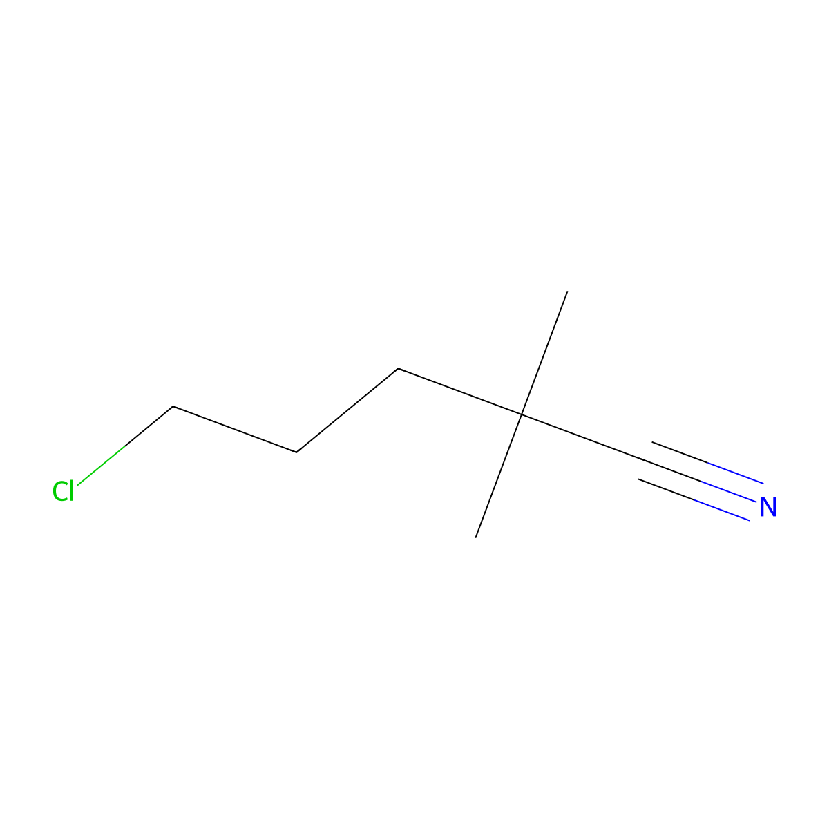 5-Chloro-2,2-dimethylpentanenitrile molecular structure, CAS 4207-54-9