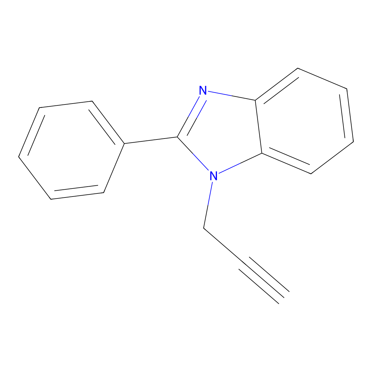 2-Phenyl-1-(2-propyn-1-yl)-1H-benzimidazole molecular structure, CAS 42076-30-2