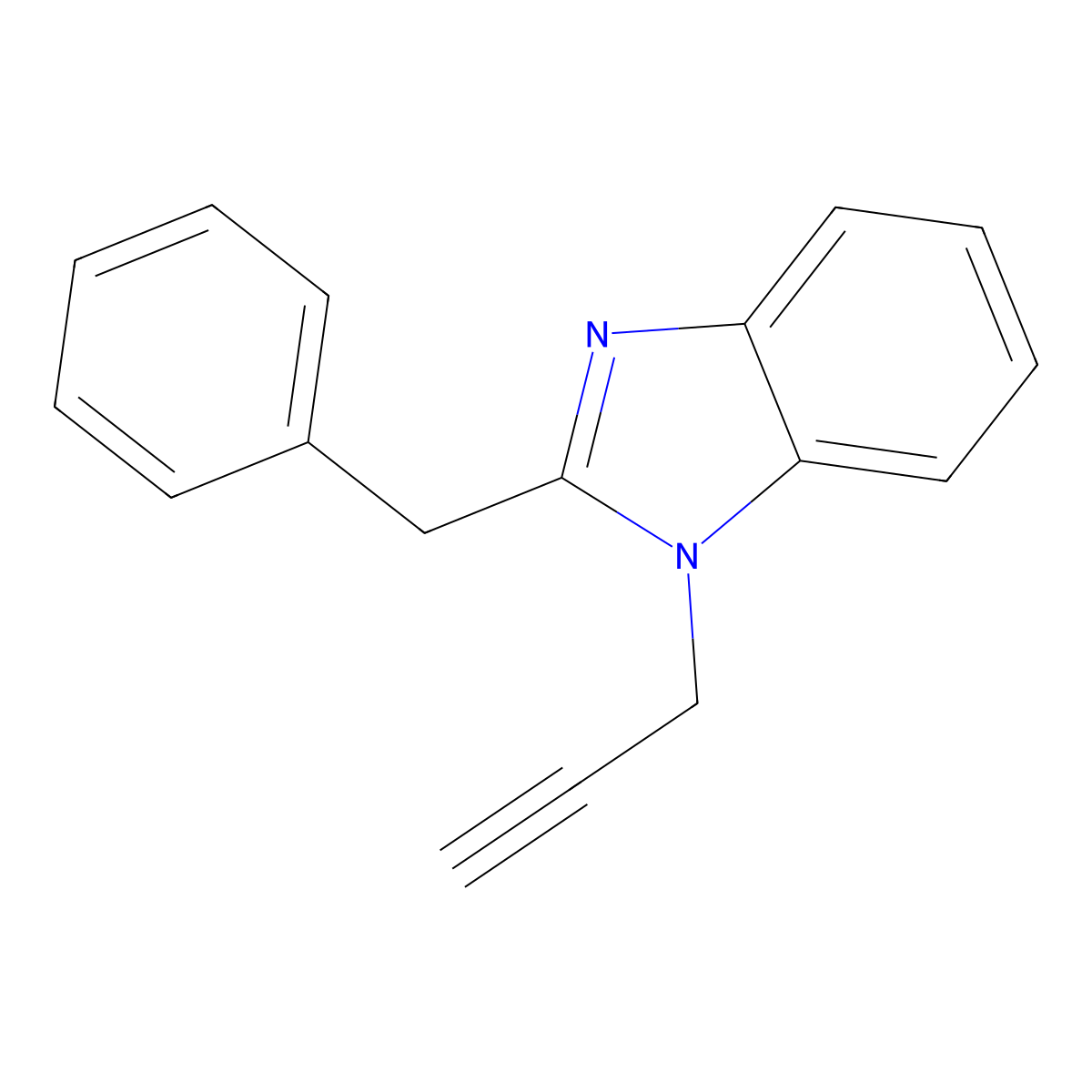 2-Benzyl-1-(prop-2-yn-1-yl)-1H-benzo[d]imidazole molecular structure, CAS 42076-31-3