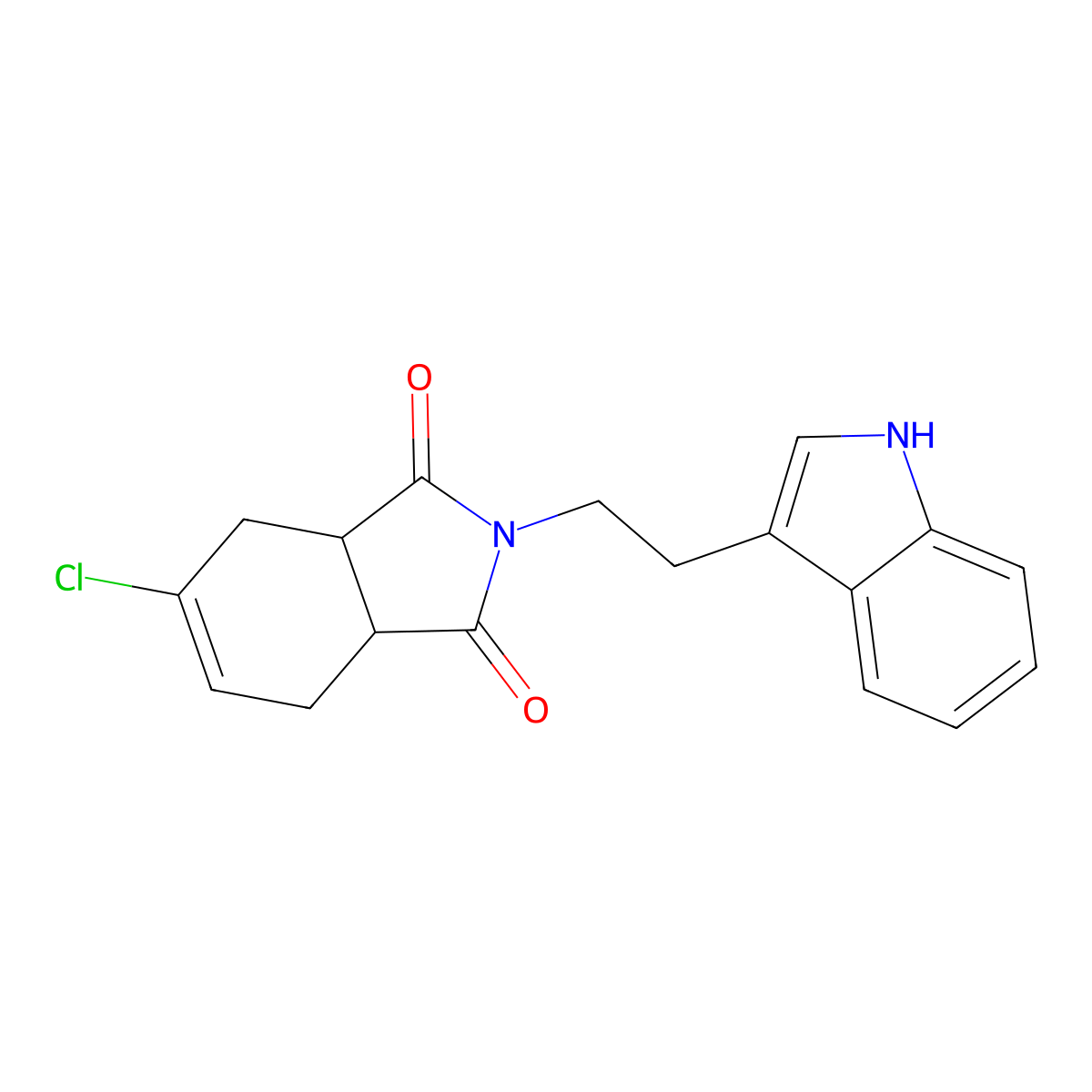 5-chloro-2-[2-(1H-indol-3-yl)ethyl]-3a,4,7,7a-tetrahydroisoindole-1,3-dione molecular structure, CAS 42076-55-1