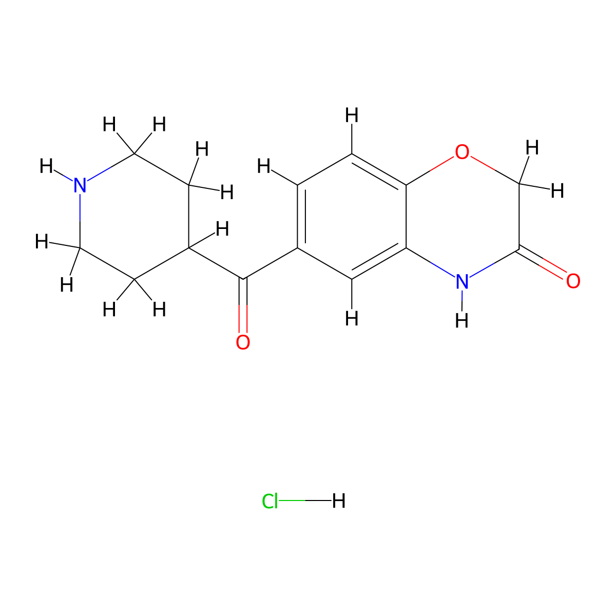 6-(piperidine-4-carbonyl)-3,4-dihydro-2H-1,4-benzoxazin-3-one hydrochloride molecular structure, CAS 420786-43-2