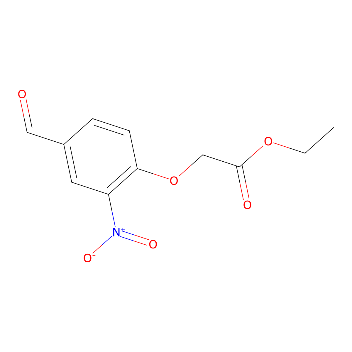 Ethyl 2-(4-formyl-2-nitrophenoxy)acetate molecular structure, CAS 420786-61-4