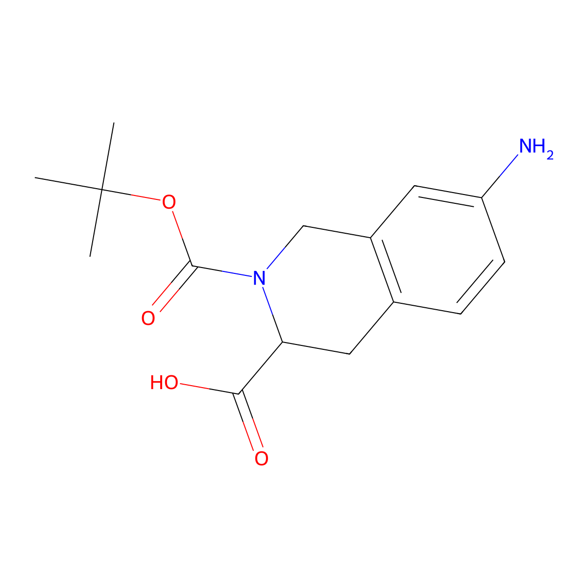 7-Amino-2-(tert-butoxycarbonyl)-1,2,3,4-tetrahydroisoquinoline-3-carboxylic acid molecular structure, CAS 420788-05-2