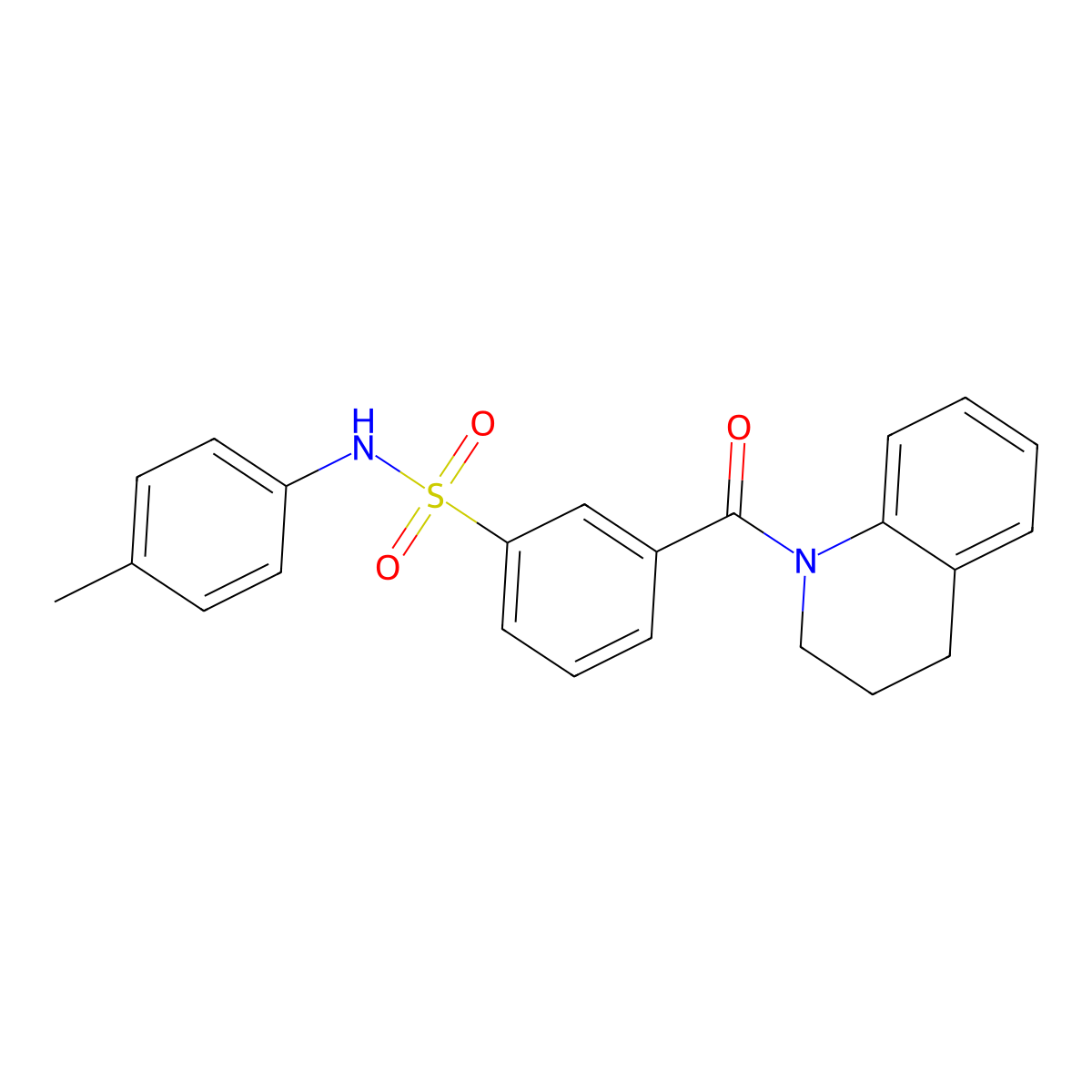 3-(3,4-dihydro-2H-quinoline-1-carbonyl)-N-(4-methylphenyl)benzenesulfonamide molecular structure, CAS 4208-35-9