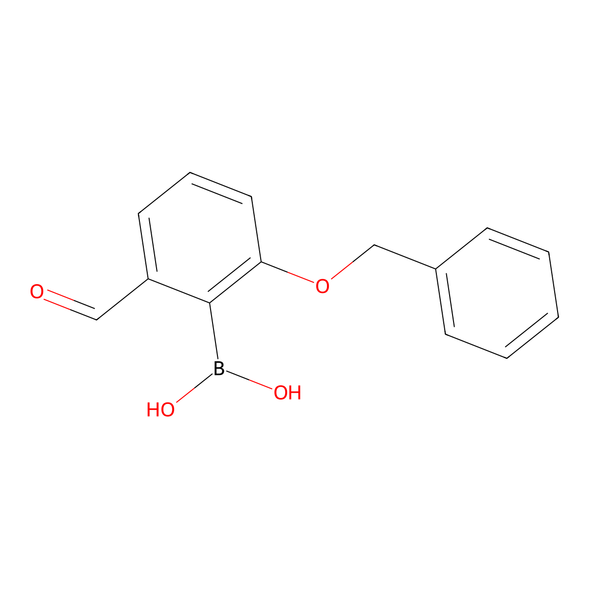 Boronic acid, B-[2-formyl-6-(phenylmethoxy)phenyl]- molecular structure, CAS 420800-55-1