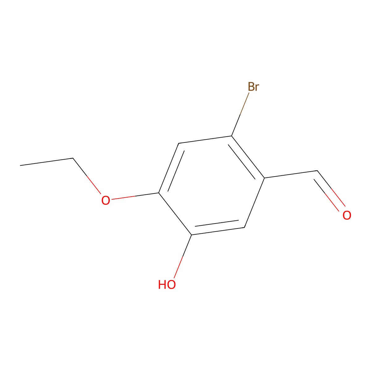2-Bromo-4-ethoxy-5-hydroxybenzaldehyde molecular structure, CAS 420800-56-2