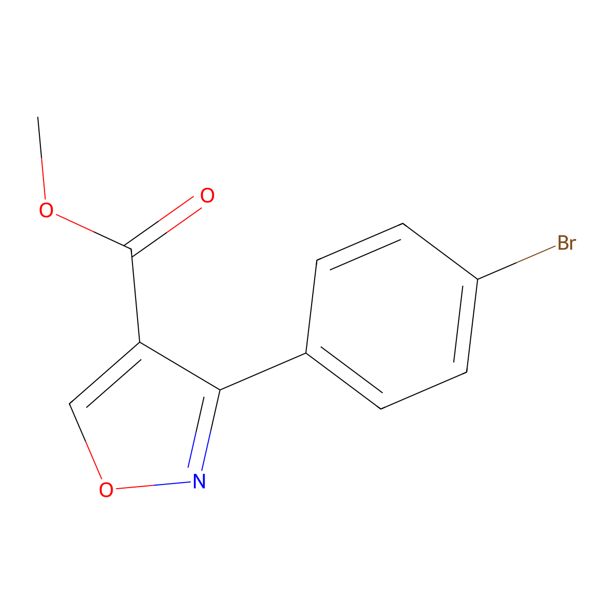 Methyl 3-(4-bromophenyl)isoxazole-4-carboxylate molecular structure, CAS 420805-61-4