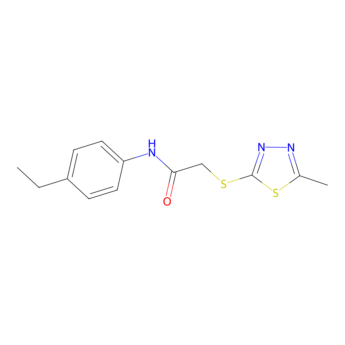 N-(4-ethylphenyl)-2-[(5-methyl-1,3,4-thiadiazol-2-yl)sulfanyl]acetamide molecular structure, CAS 420806-15-1