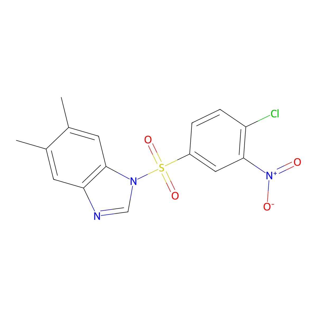 1-(4-Chloro-3-nitrophenyl)sulfonyl-5,6-dimethylbenzimidazole molecular structure, CAS 420807-47-2