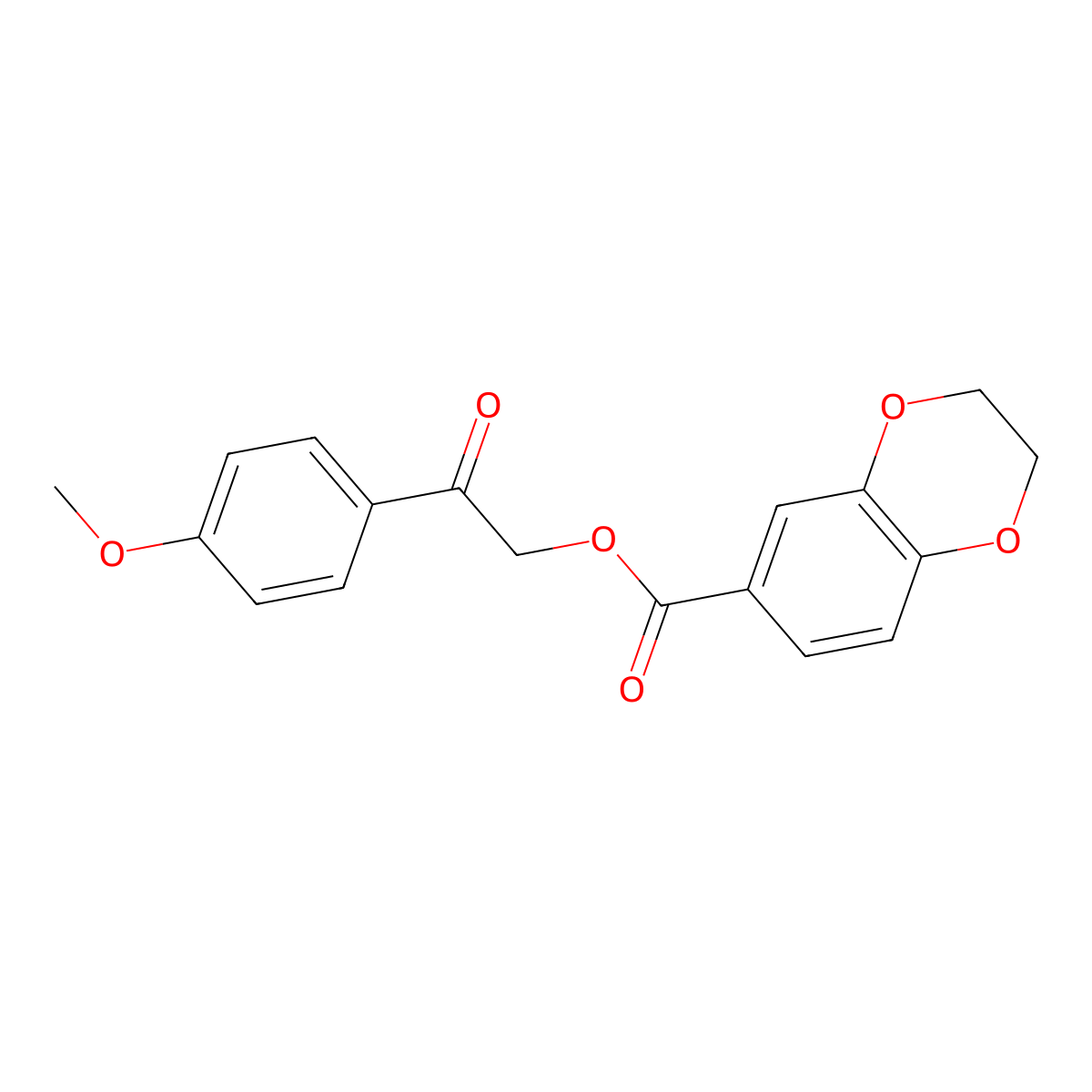 2-(4-Methoxyphenyl)-2-oxoethyl 2,3-dihydro-1,4-benzodioxine-6-carboxylate molecular structure, CAS 420808-46-4