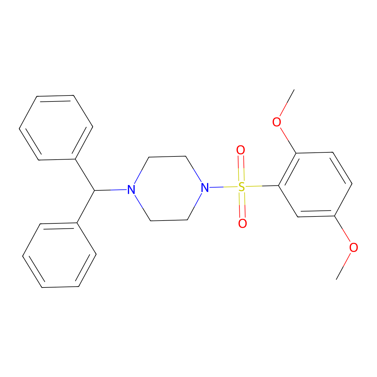 1-Benzhydryl-4-(2,5-dimethoxyphenyl)sulfonylpiperazine molecular structure, CAS 420808-65-7