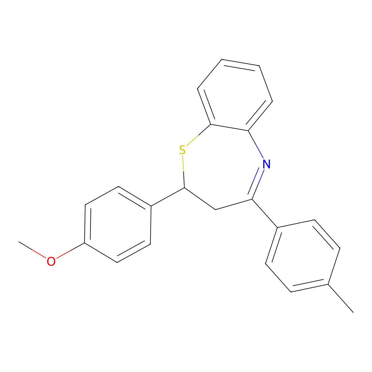 2-(4-Methoxyphenyl)-4-(4-methylphenyl)-2,3-dihydro-1,5-benzothiazepine molecular structure, CAS 420809-56-9