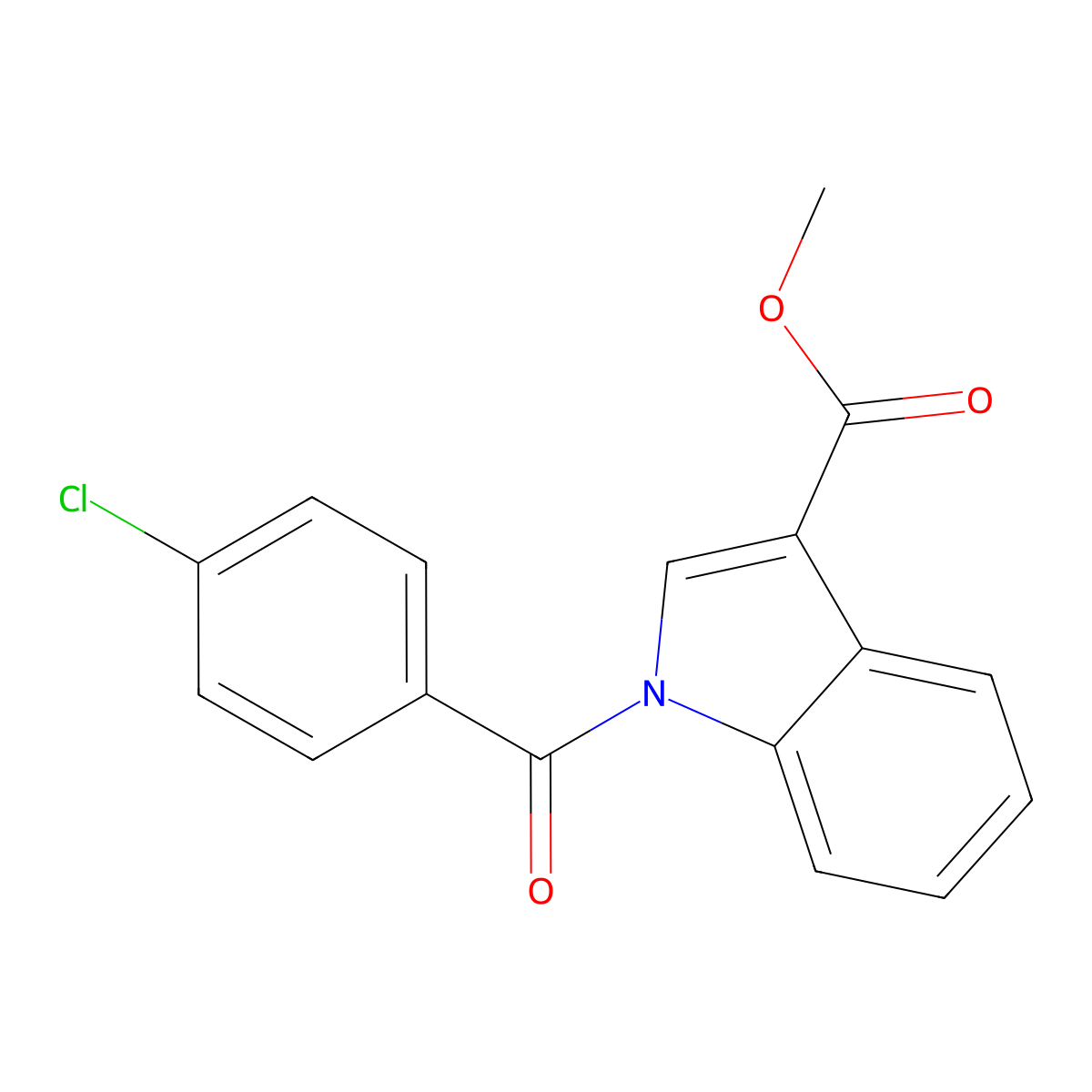 methyl 1-(4-chlorobenzoyl)-1H-indole-3-carboxylate molecular structure, CAS 420811-32-1