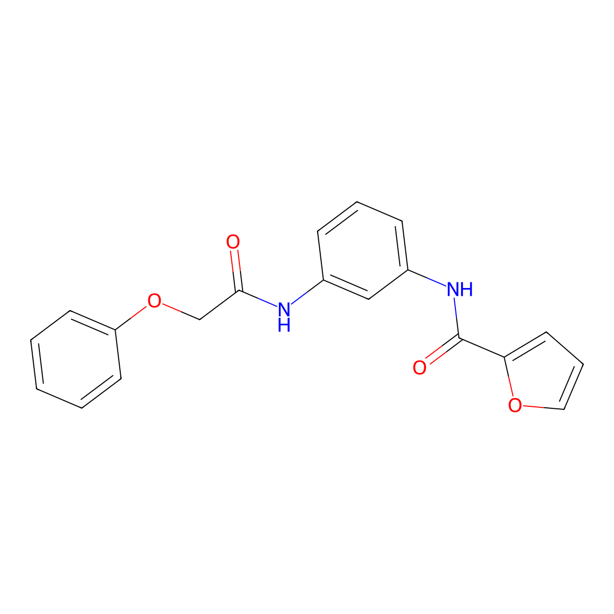N-[3-[(2-phenoxyacetyl)amino]phenyl]furan-2-carboxamide molecular structure, CAS 420811-52-5