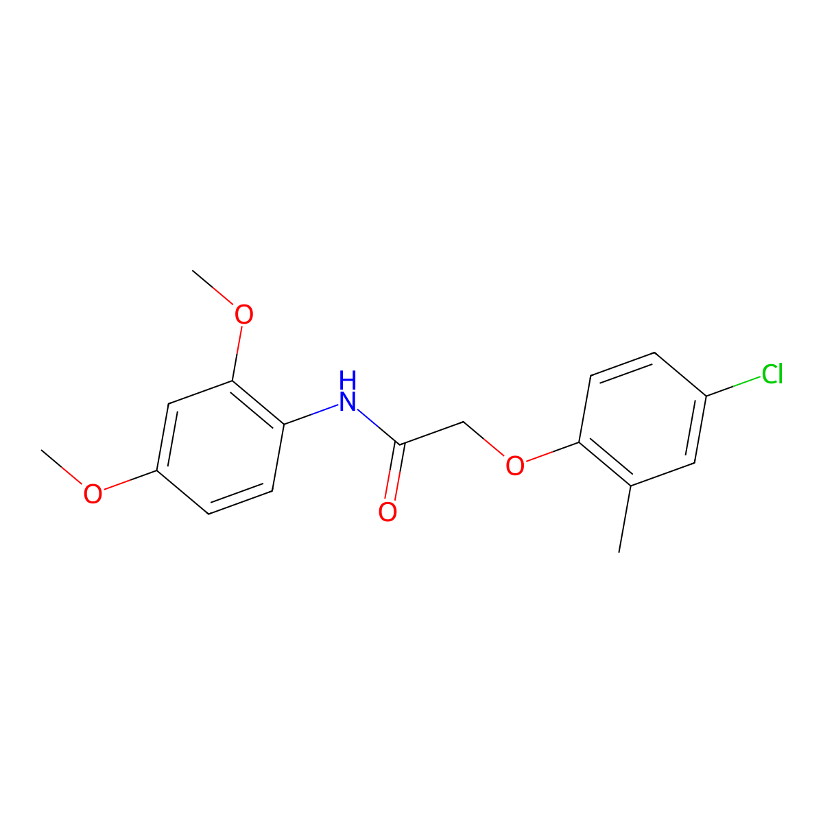 2-(4-chloro-2-methylphenoxy)-N-(2,4-dimethoxyphenyl)acetamide molecular structure, CAS 420811-79-6