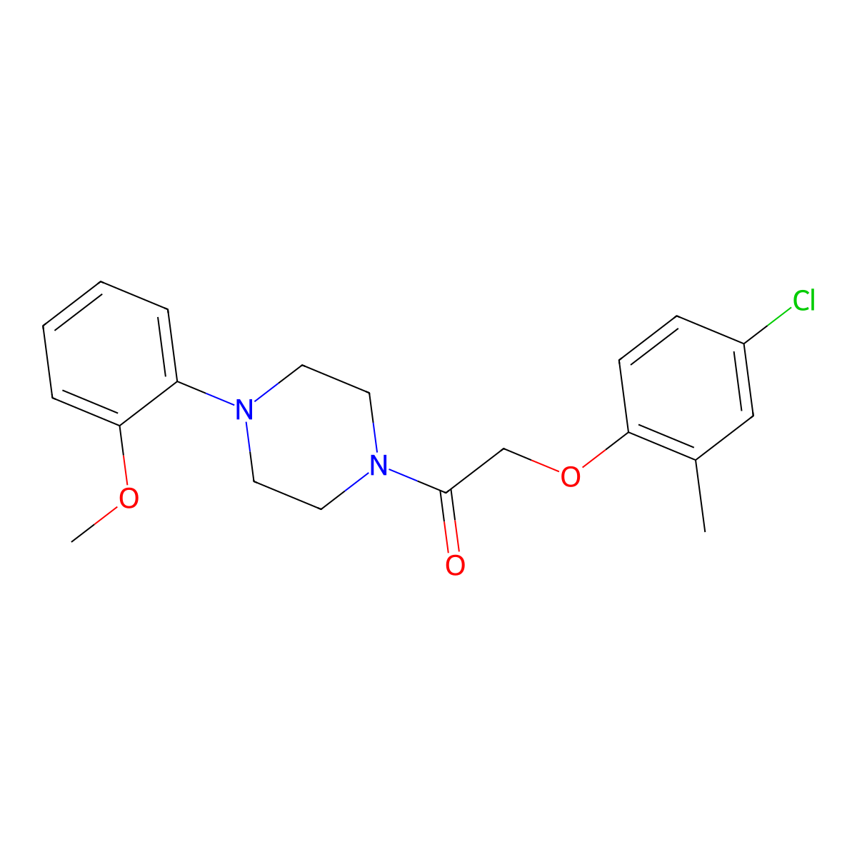 2-(4-Chloro-2-methylphenoxy)-1-[4-(2-methoxyphenyl)piperazin-1-yl]ethanone molecular structure, CAS 420812-08-4