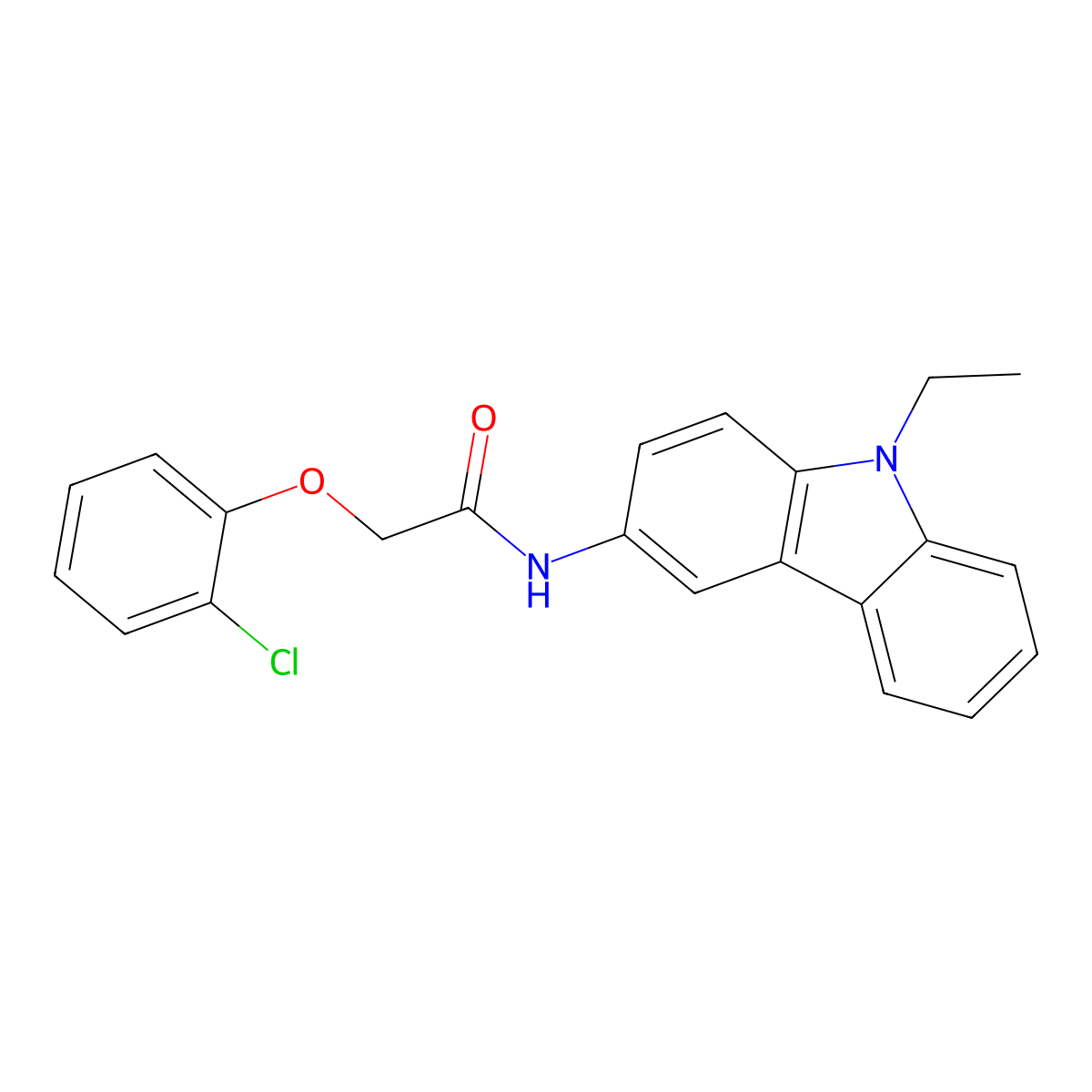 2-(2-chlorophenoxy)-N-(9-ethylcarbazol-3-yl)acetamide molecular structure, CAS 420812-18-6