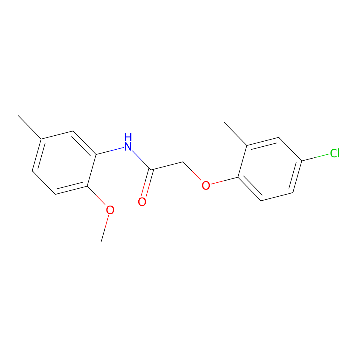 2-(4-chloro-2-methylphenoxy)-N-(2-methoxy-5-methylphenyl)acetamide molecular structure, CAS 420813-70-3