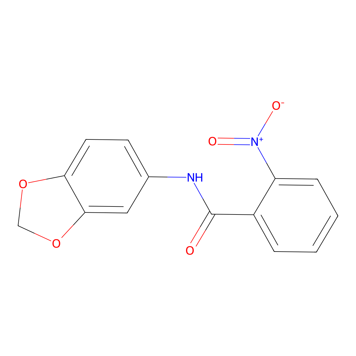 N-1,3-benzodioxol-5-yl-2-nitrobenzamide molecular structure, CAS 420813-90-7