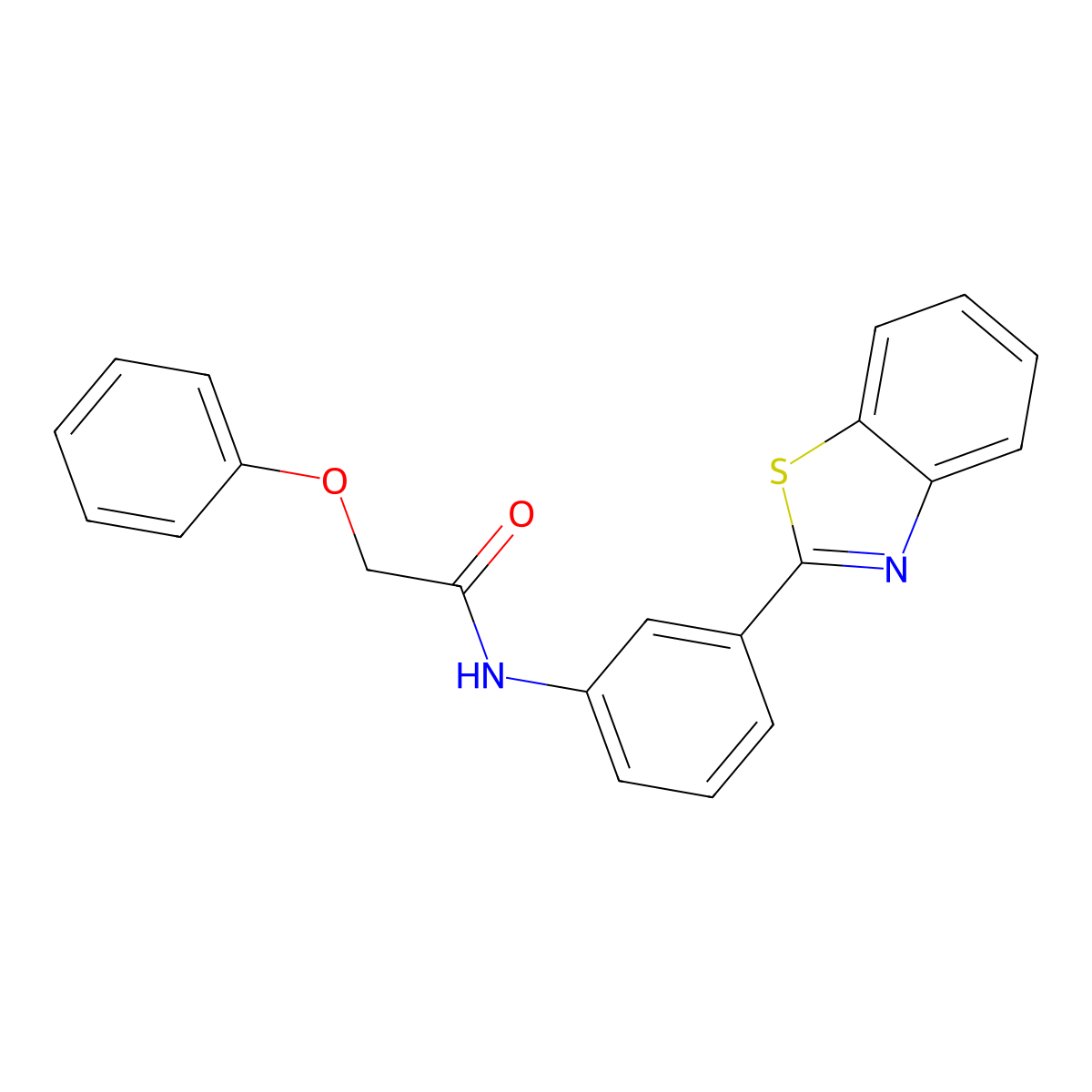 N-[3-(1,3-benzothiazol-2-yl)phenyl]-2-phenoxyacetamide molecular structure, CAS 420814-45-5