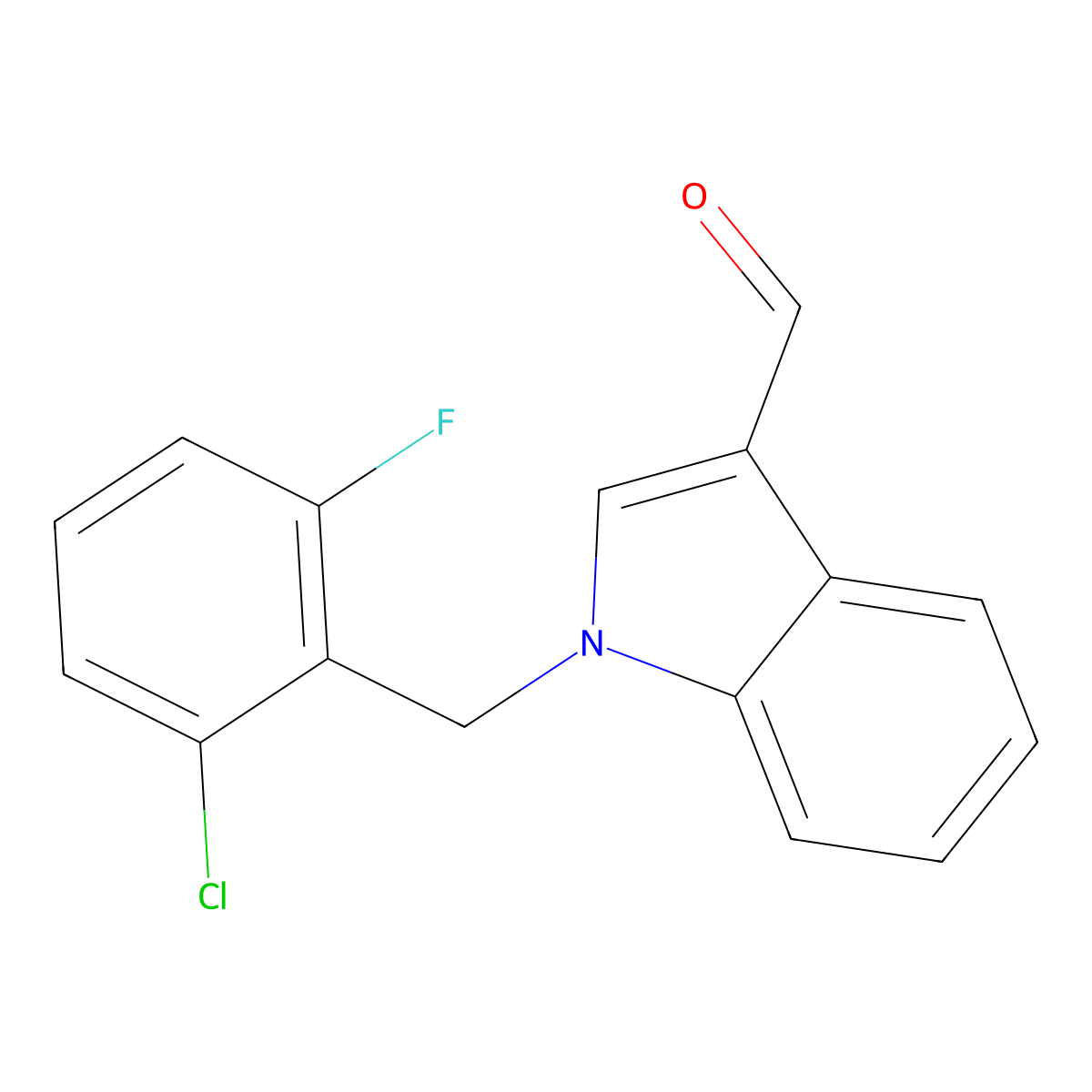 1-(2-chloro-6-fluorobenzyl)-1H-indole-3-carbaldehyde molecular structure, CAS 420814-87-5