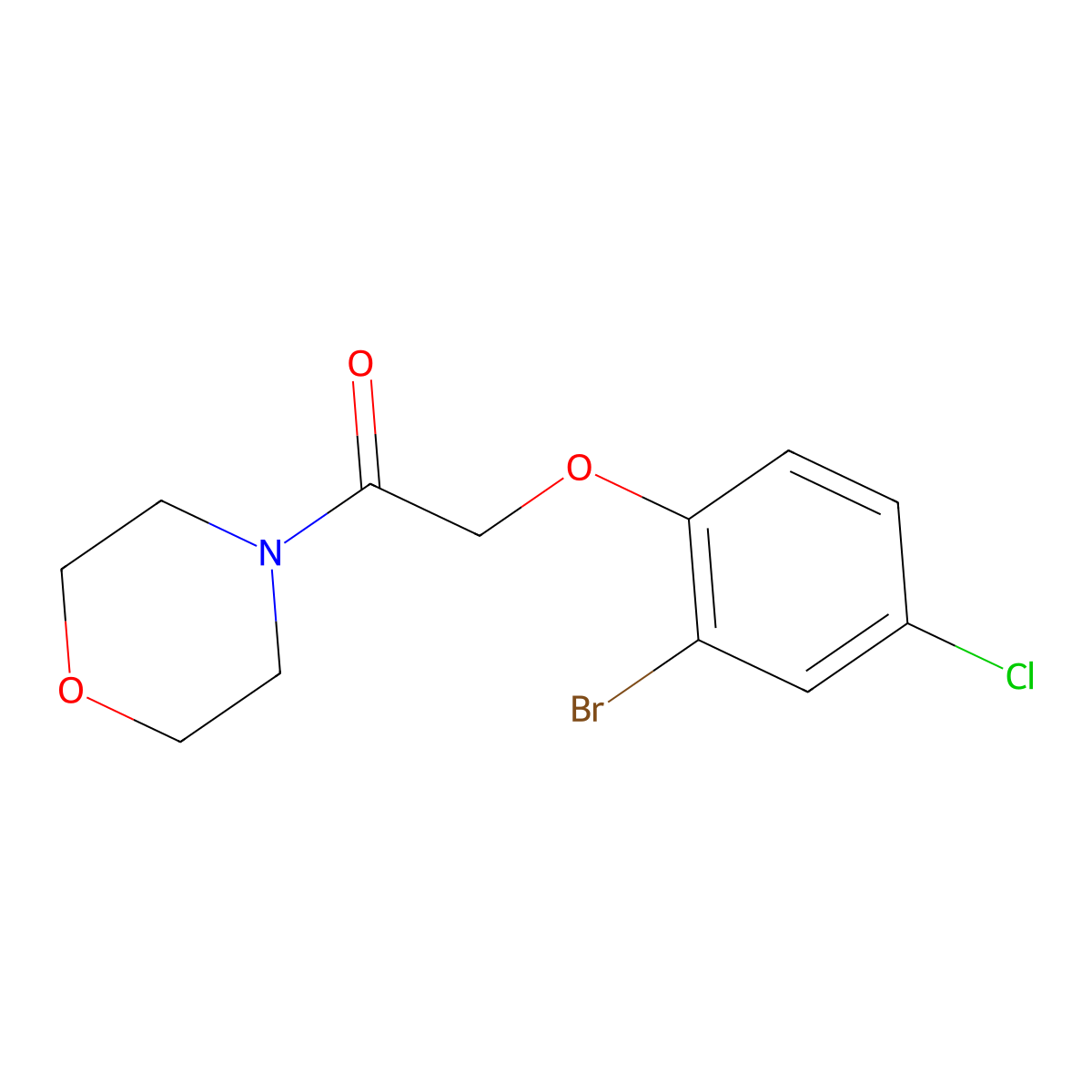 2-(2-Bromo-4-chlorophenoxy)-1-(morpholin-4-yl)ethanone molecular structure, CAS 420815-23-2
