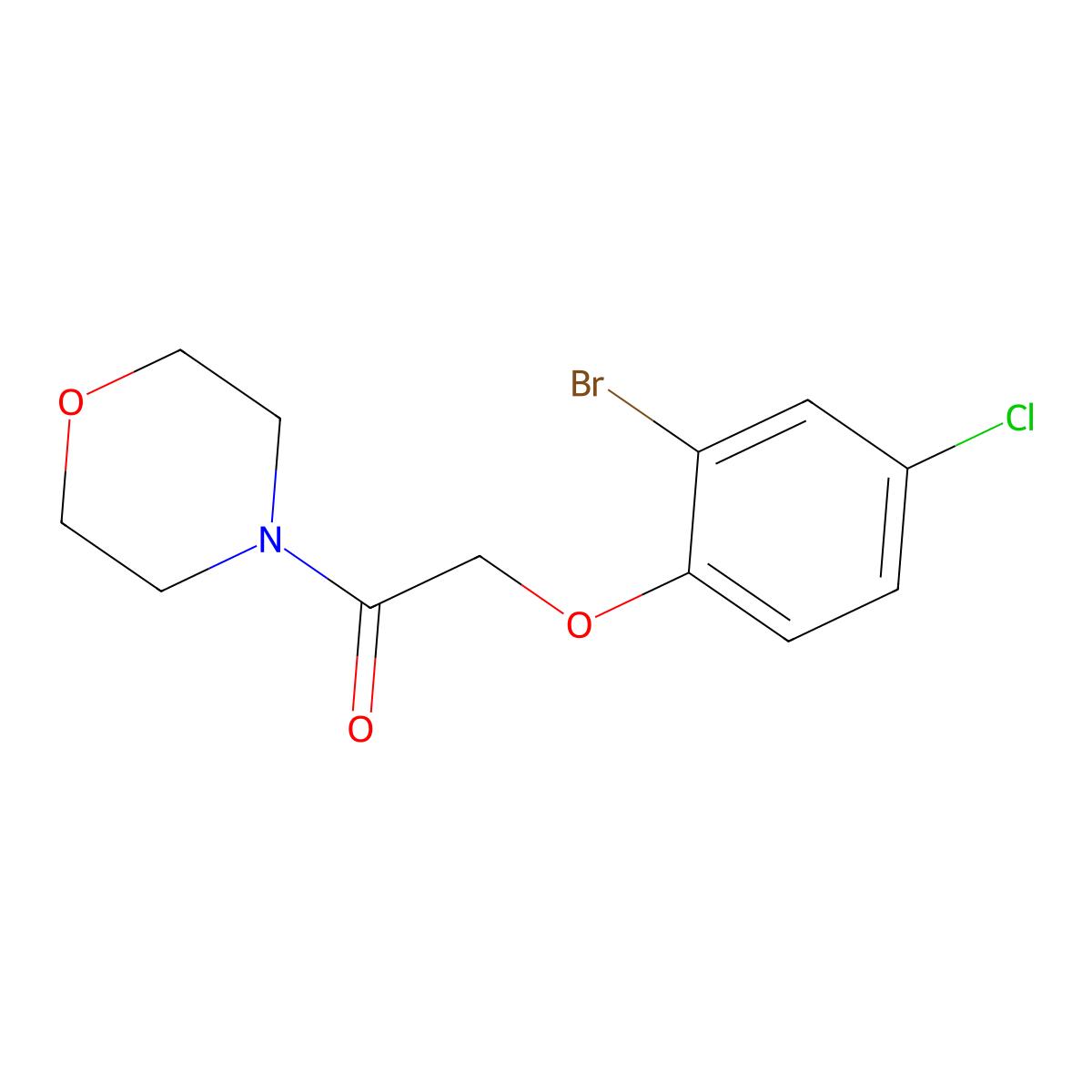 2-(2-Bromo-4-chlorophenoxy)-1-(morpholin-4-yl)ethanone molecular structure, CAS 420815-23-2