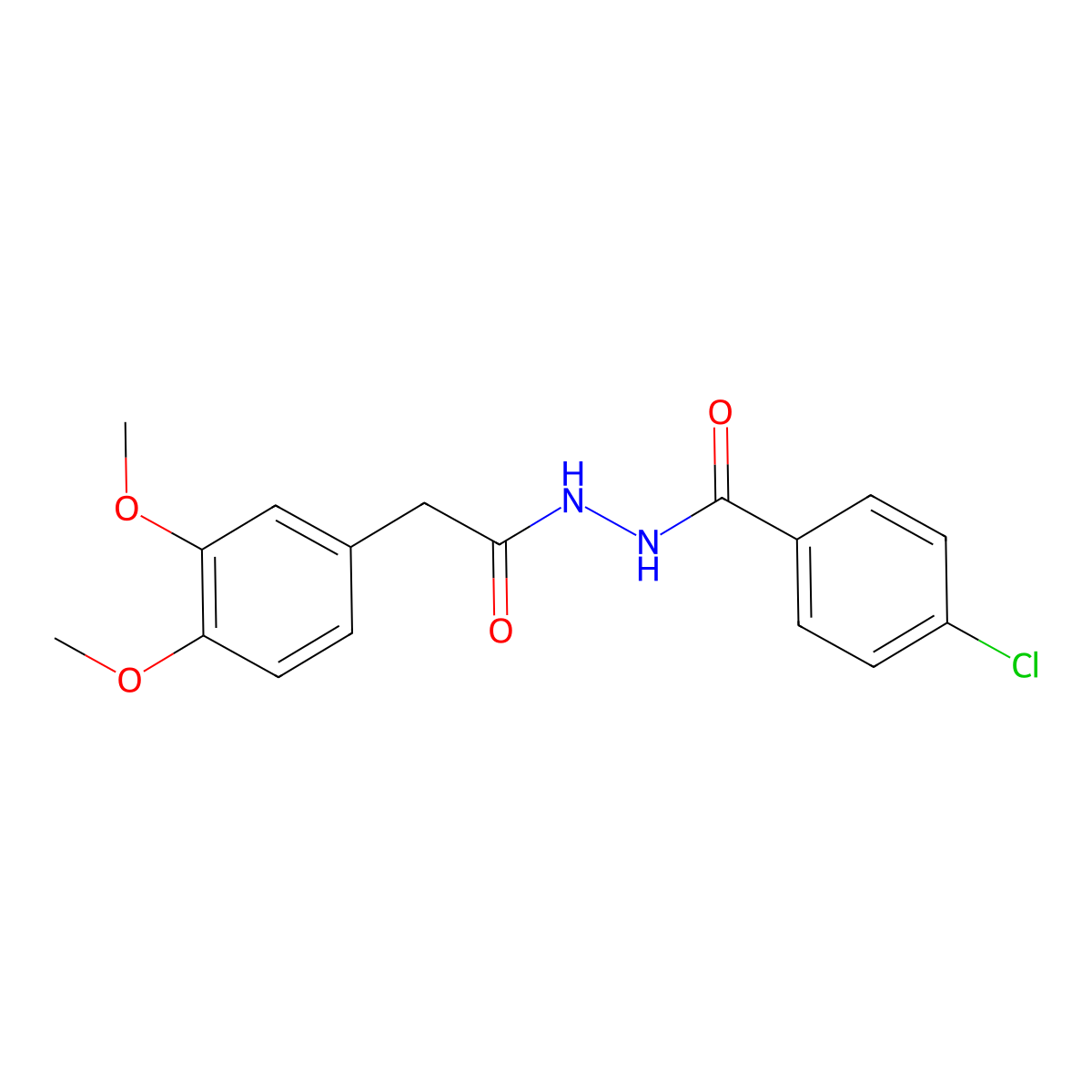 4-chloro-N'-[2-(3,4-dimethoxyphenyl)acetyl]benzohydrazide molecular structure, CAS 420815-36-7