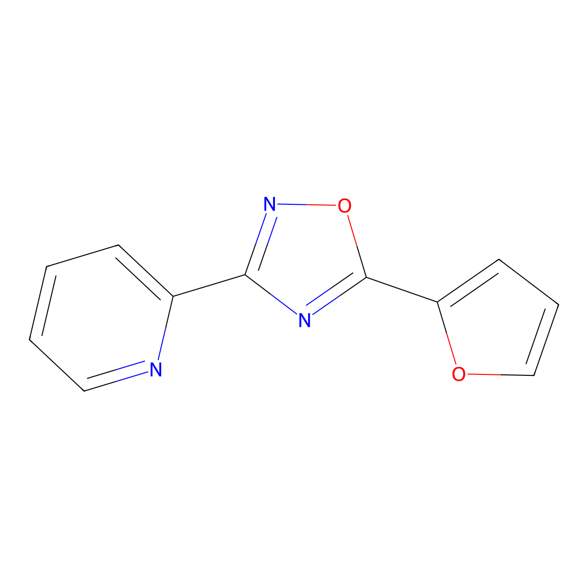 2-[5-(Furan-2-yl)-1,2,4-oxadiazol-3-yl]pyridine molecular structure, CAS 420815-56-1