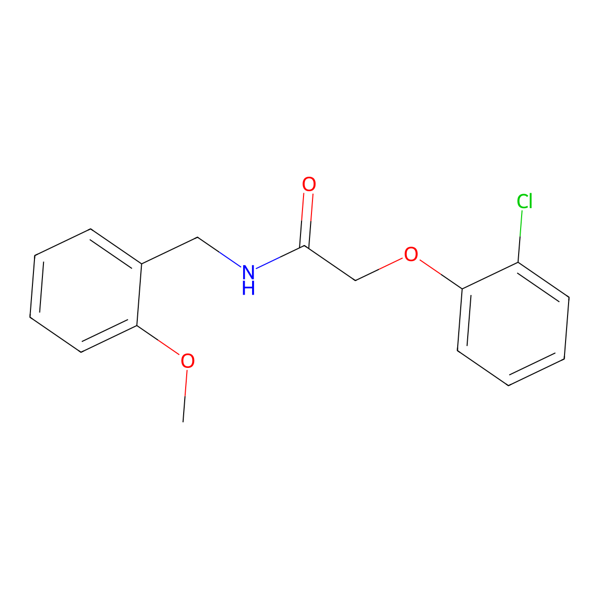 2-(2-chlorophenoxy)-N-(2-methoxybenzyl)acetamide molecular structure, CAS 420816-22-4