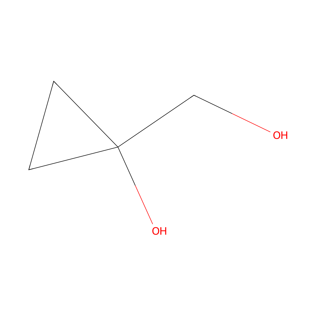 1-(Hydroxymethyl)cyclopropan-1-ol molecular structure, CAS 42082-92-8