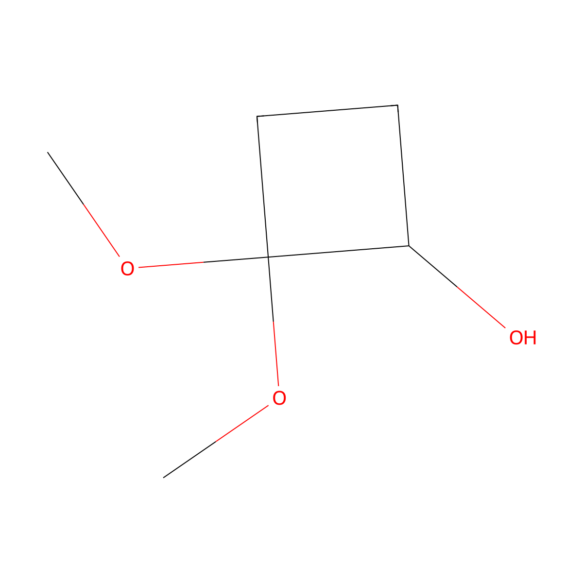 2,2-Dimethoxycyclobutan-1-ol molecular structure, CAS 42082-99-5