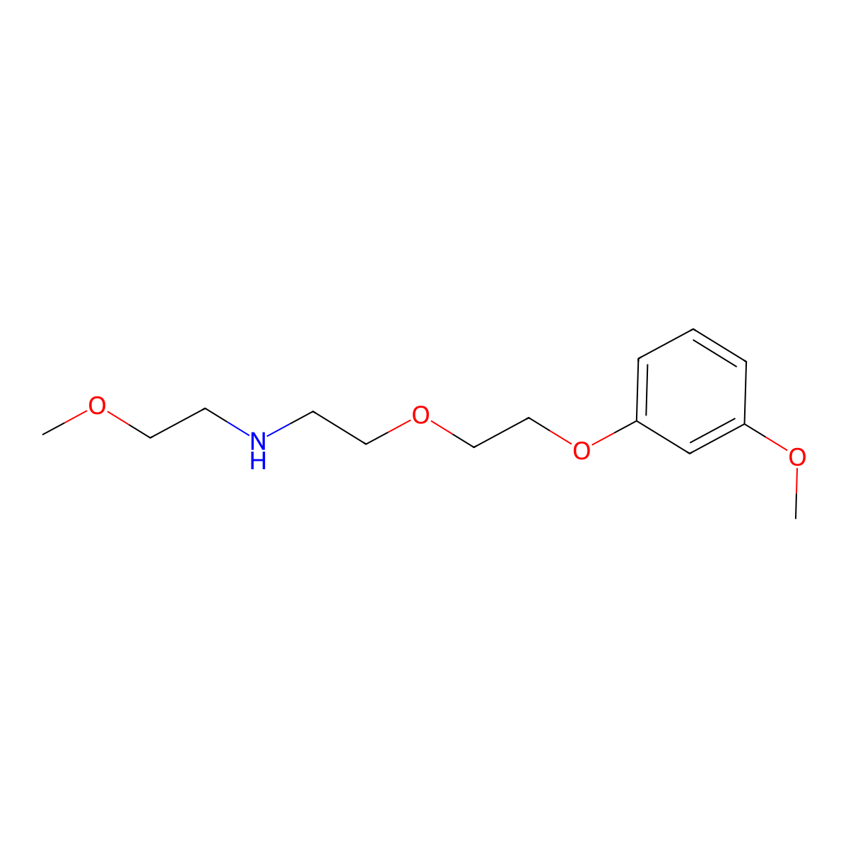 2-methoxy-N-[2-[2-(3-methoxyphenoxy)ethoxy]ethyl]ethanamine molecular structure, CAS 420820-89-9