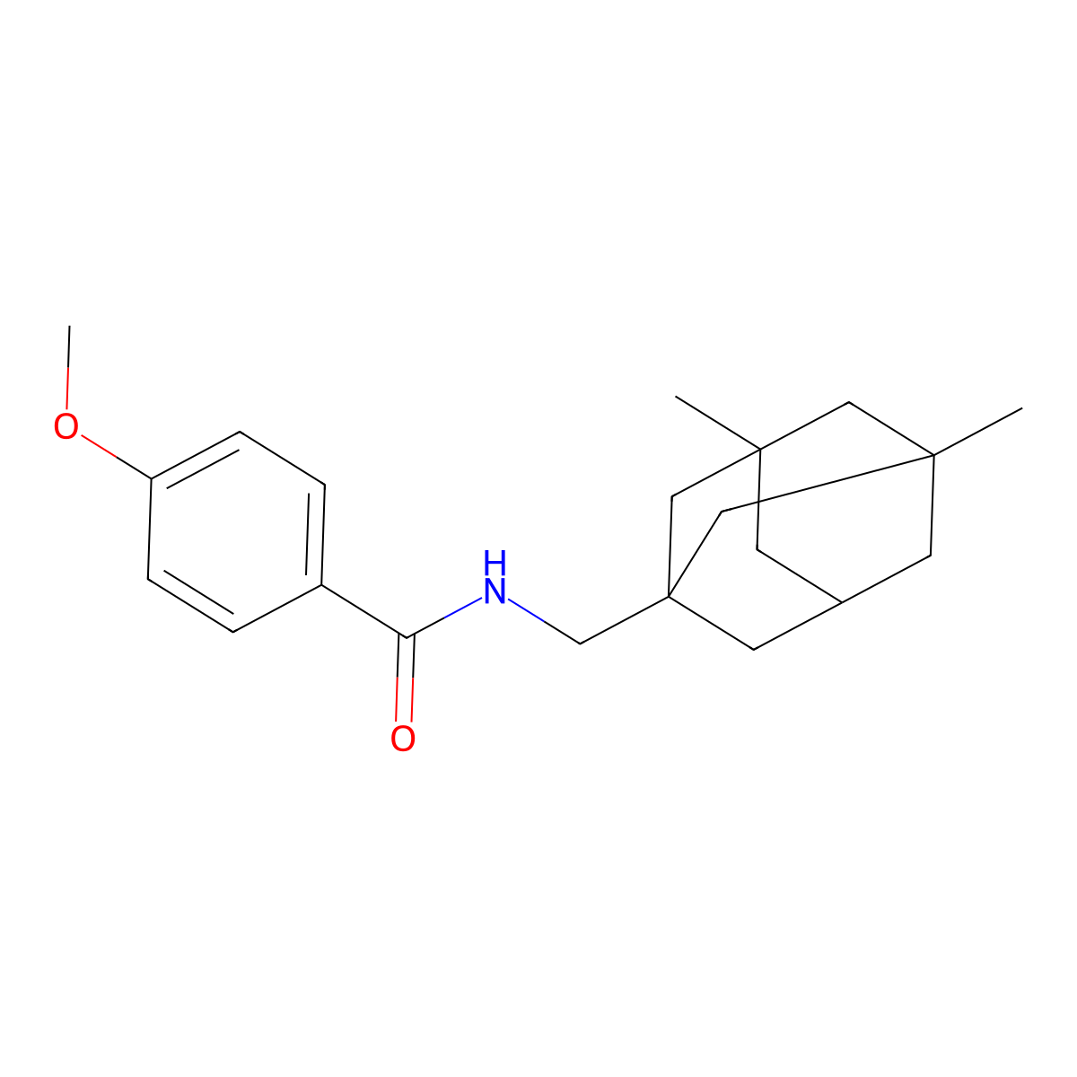 N-[(3,5-dimethyl-1-adamantyl)methyl]-4-methoxybenzamide molecular structure, CAS 420821-17-6