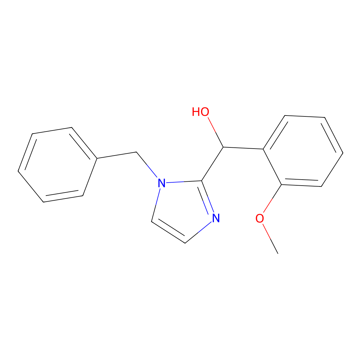 (1-benzyl-1H-imidazol-2-yl)(2-methoxyphenyl)methanol molecular structure, CAS 420821-54-1