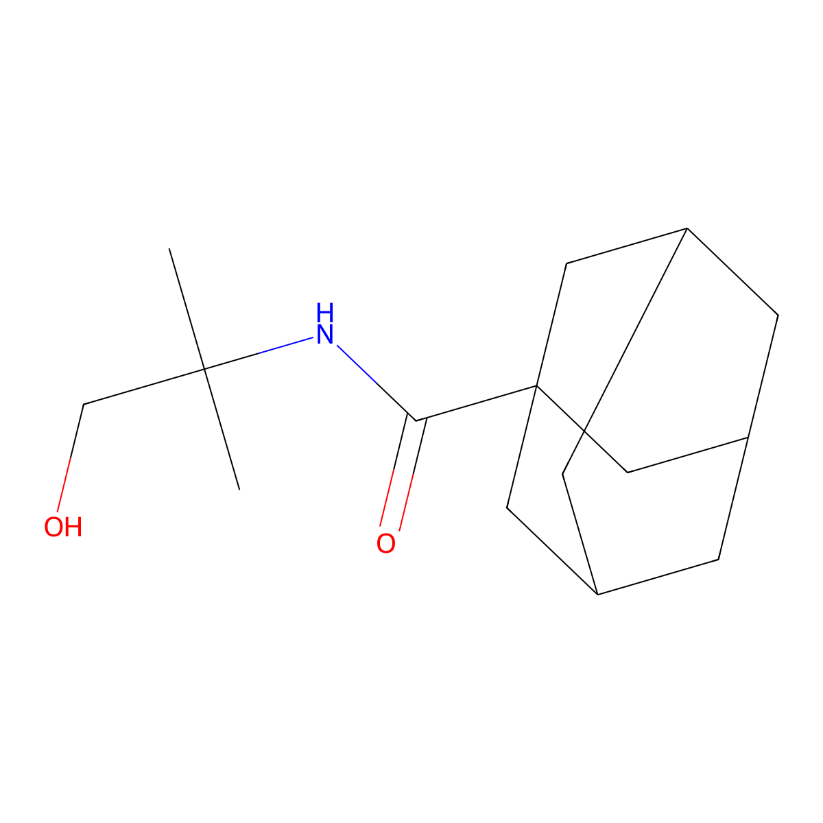 N-(2-hydroxy-1,1-dimethylethyl)adamantane-1-carboxamide molecular structure, CAS 420821-65-4
