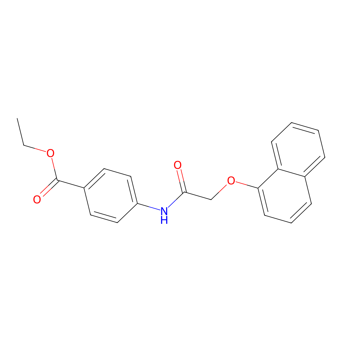 Ethyl 4-{[(naphthalen-1-yloxy)acetyl]amino}benzoate molecular structure, CAS 420823-16-1