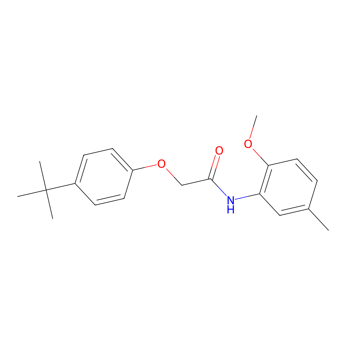 2-(4-tert-butylphenoxy)-N-(2-methoxy-5-methylphenyl)acetamide molecular structure, CAS 420823-20-7