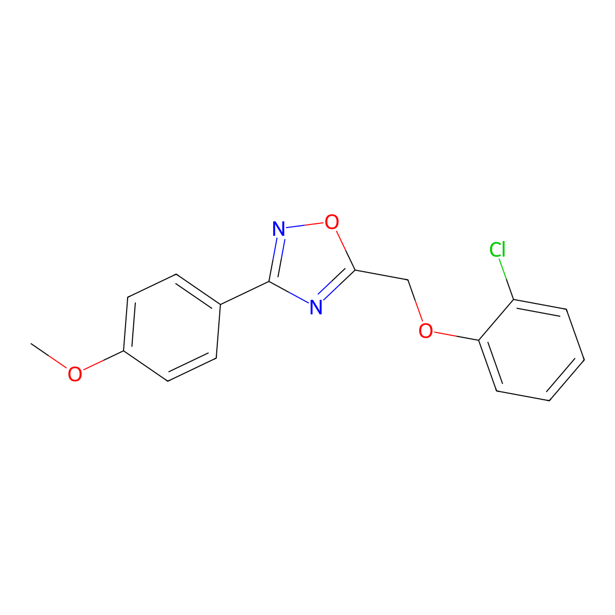 5-[(2-Chlorophenoxy)methyl]-3-(4-methoxyphenyl)-1,2,4-oxadiazole molecular structure, CAS 420823-40-1