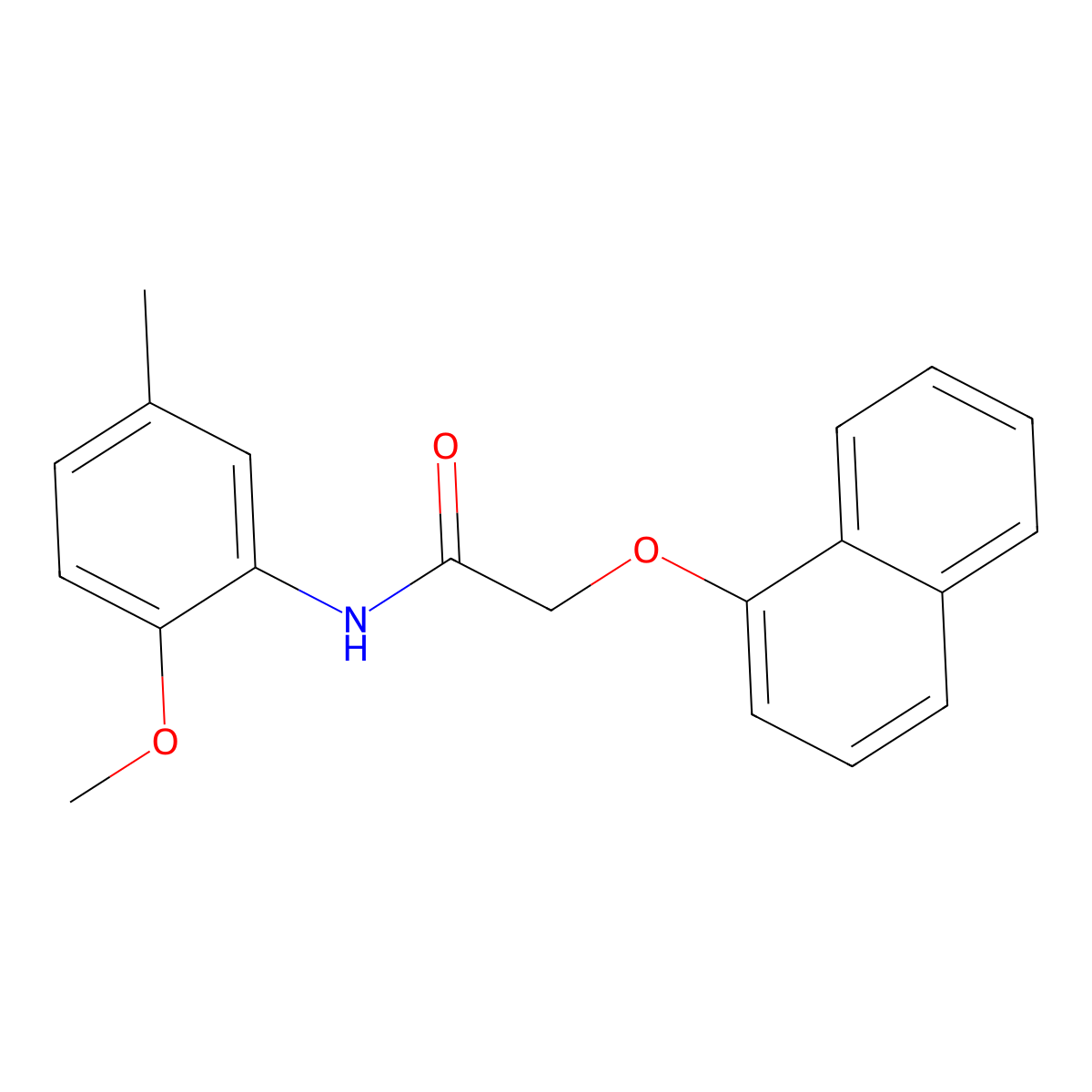 N-(2-methoxy-5-methylphenyl)-2-naphthalen-1-yloxyacetamide molecular structure, CAS 420823-57-0