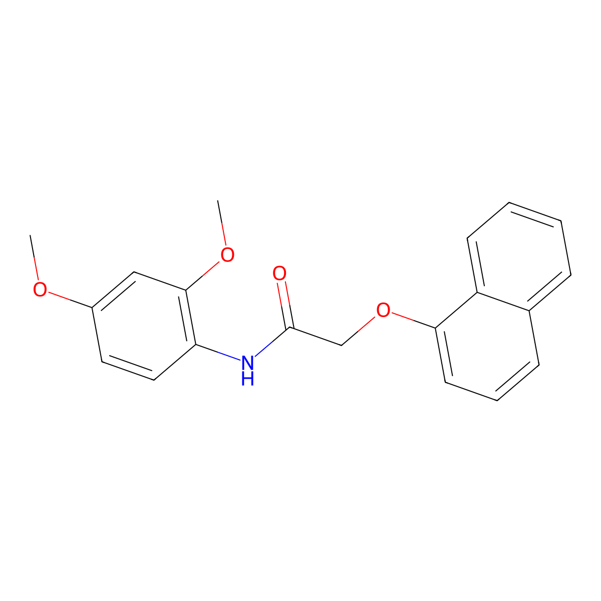 N-(2,4-dimethoxyphenyl)-2-naphthalen-1-yloxyacetamide molecular structure, CAS 420823-61-6