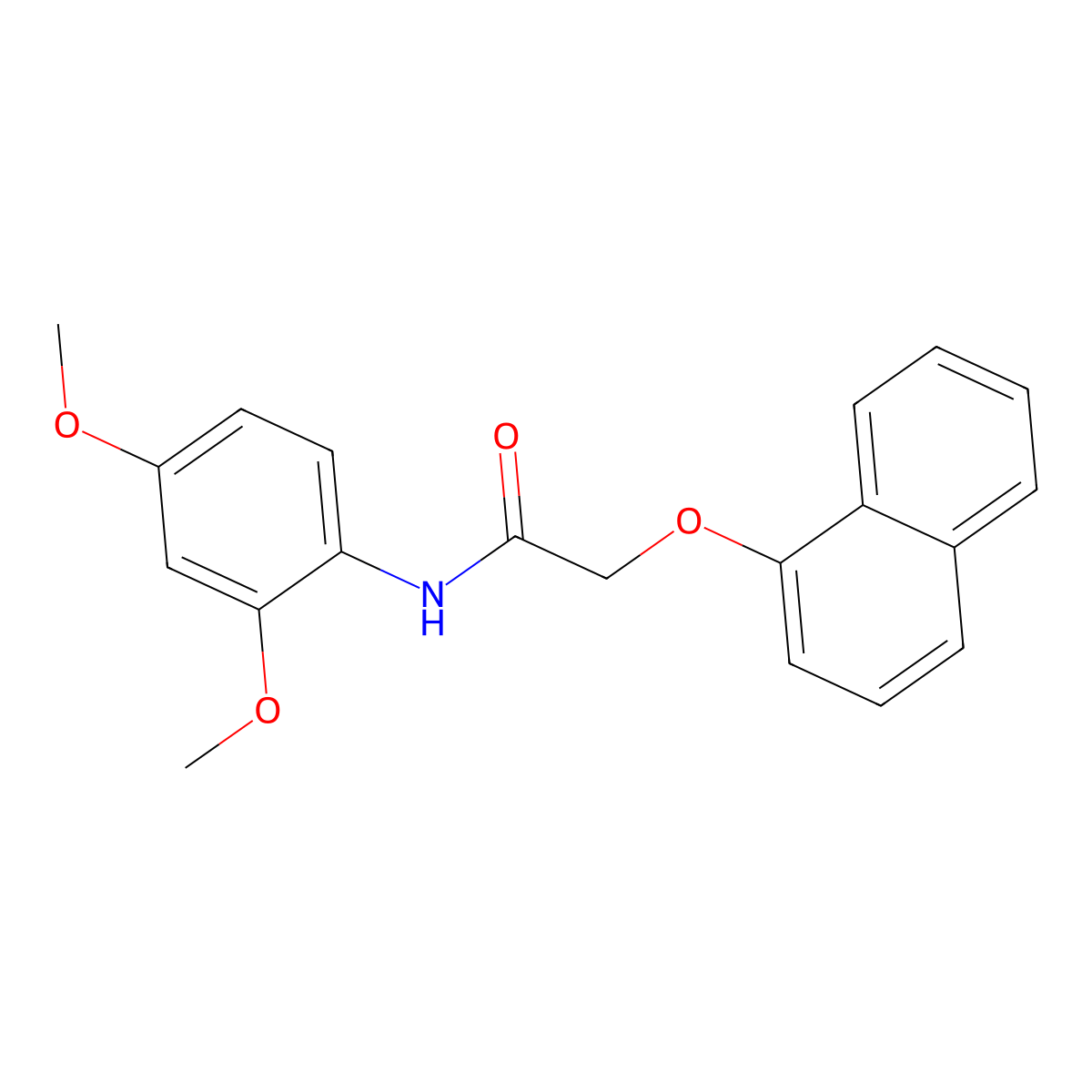N-(2,4-dimethoxyphenyl)-2-naphthalen-1-yloxyacetamide molecular structure, CAS 420823-61-6