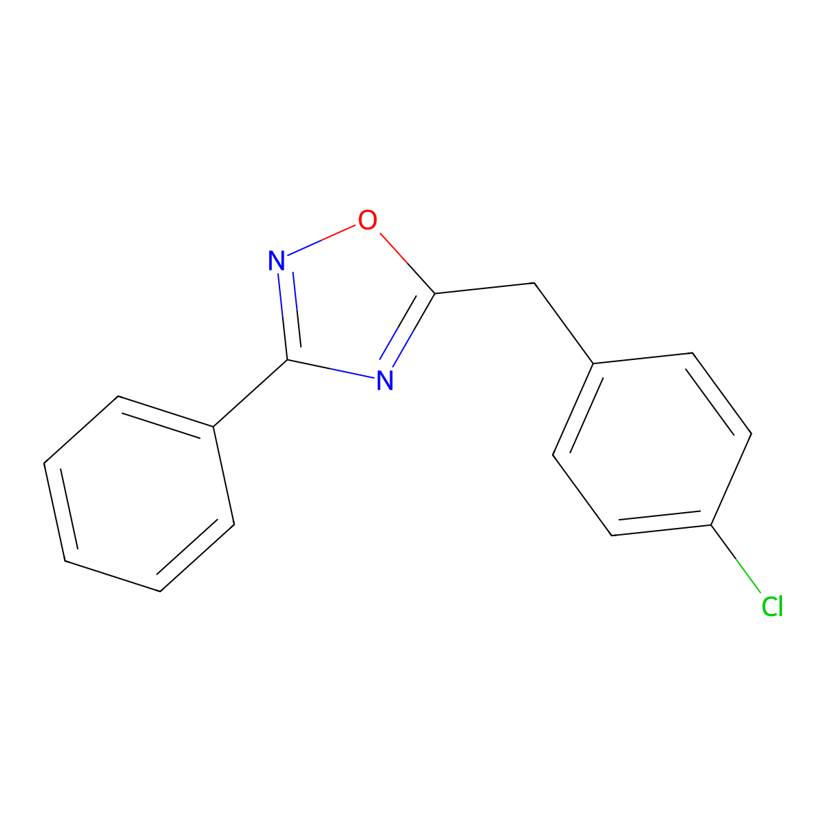 5-(4-Chlorobenzyl)-3-phenyl-1,2,4-oxadiazole molecular structure, CAS 420823-65-0