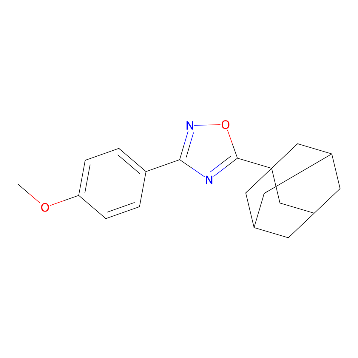 5-(1-Adamantyl)-3-(4-methoxyphenyl)-1,2,4-oxadiazole molecular structure, CAS 420823-66-1