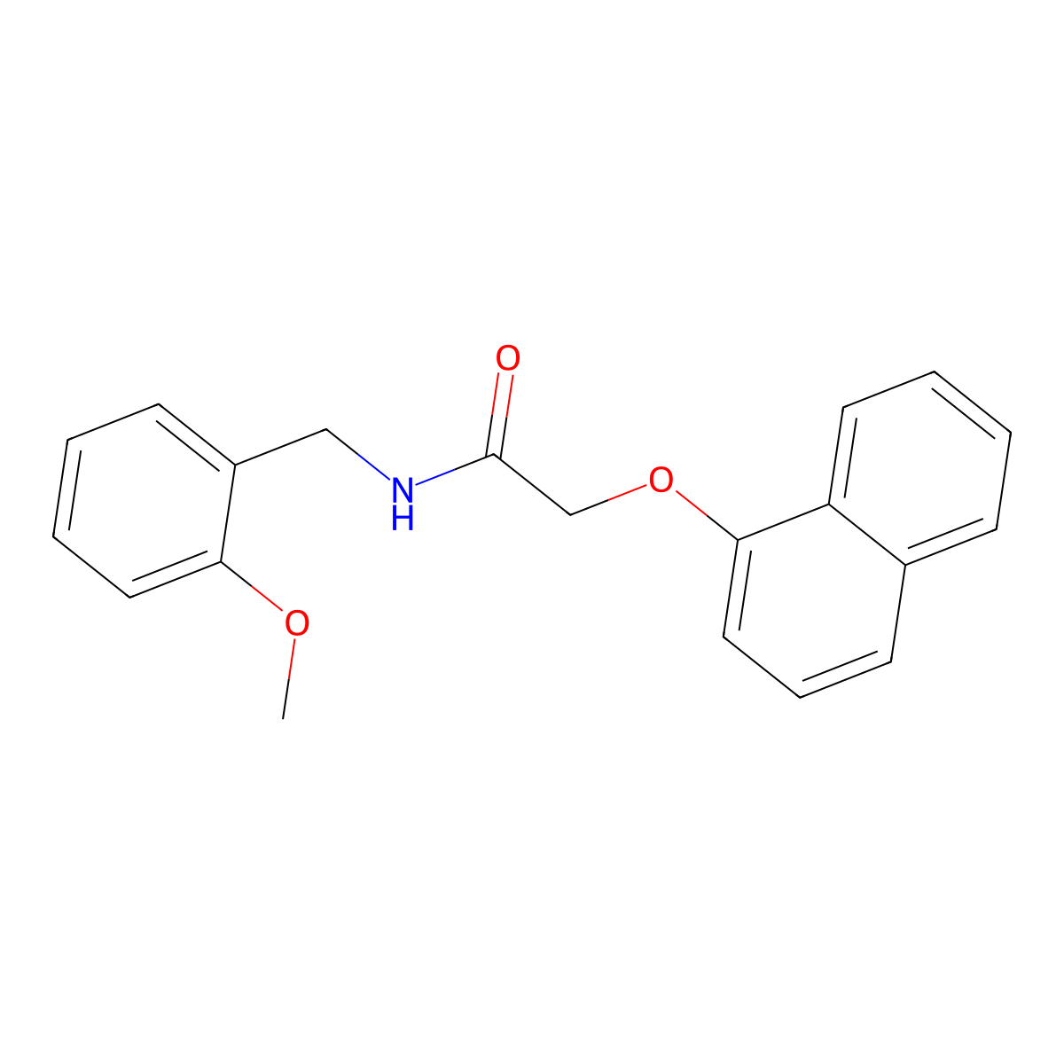 N-(2-methoxybenzyl)-2-(naphthalen-1-yloxy)acetamide molecular structure, CAS 420823-83-2