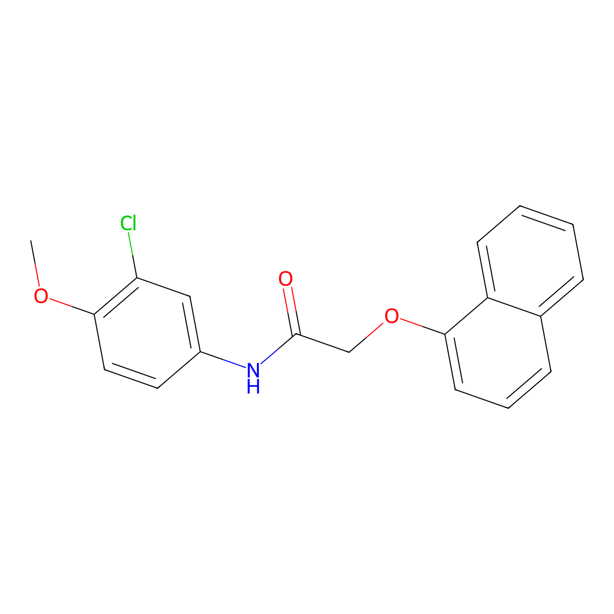 N-(3-chloro-4-methoxyphenyl)-2-naphthalen-1-yloxyacetamide molecular structure, CAS 420823-85-4