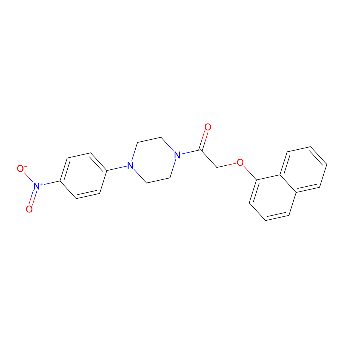 2-Naphthalen-1-yloxy-1-[4-(4-nitrophenyl)piperazin-1-yl]ethanone molecular structure, CAS 420824-49-3