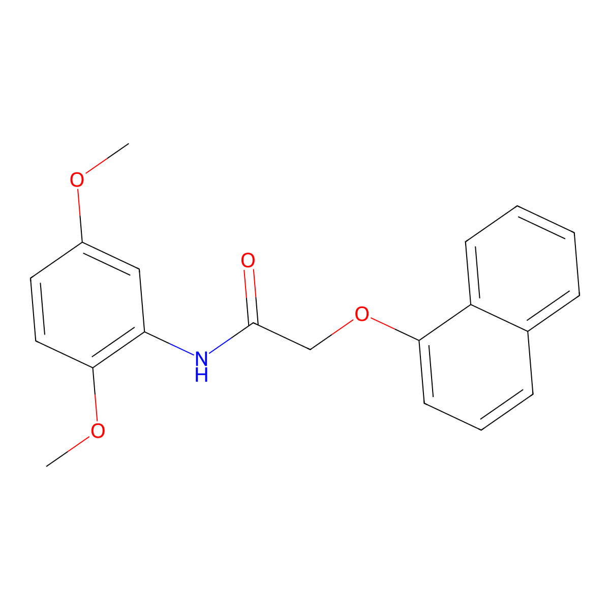 N-(2,5-dimethoxyphenyl)-2-(1-naphthyloxy)acetamide molecular structure, CAS 420824-67-5