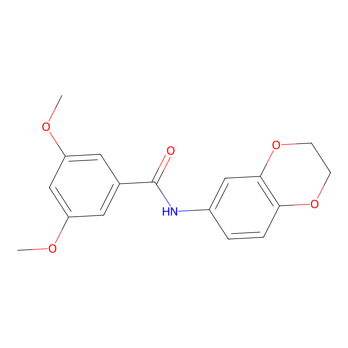 N-(2,3-dihydro-1,4-benzodioxin-6-yl)-3,5-dimethoxybenzamide molecular structure, CAS 420824-70-0